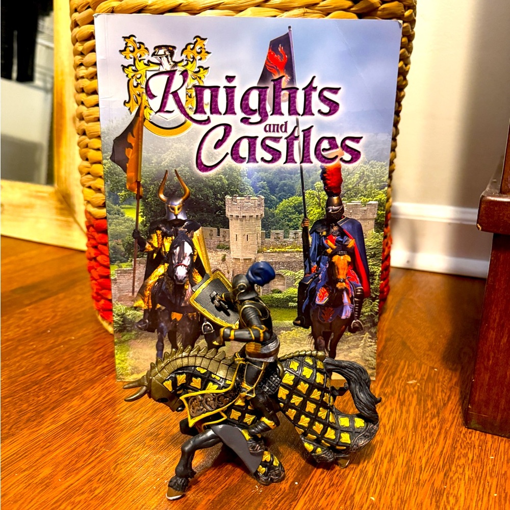Knights and Castles Toy Set: book and action figure with horse